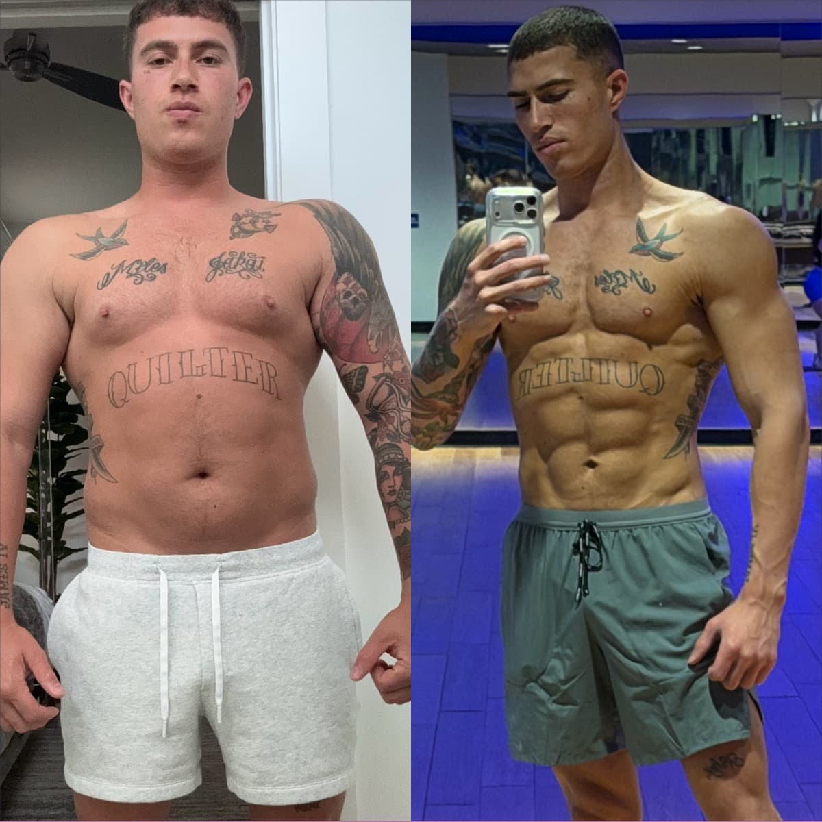 James Quilter before and after transformation